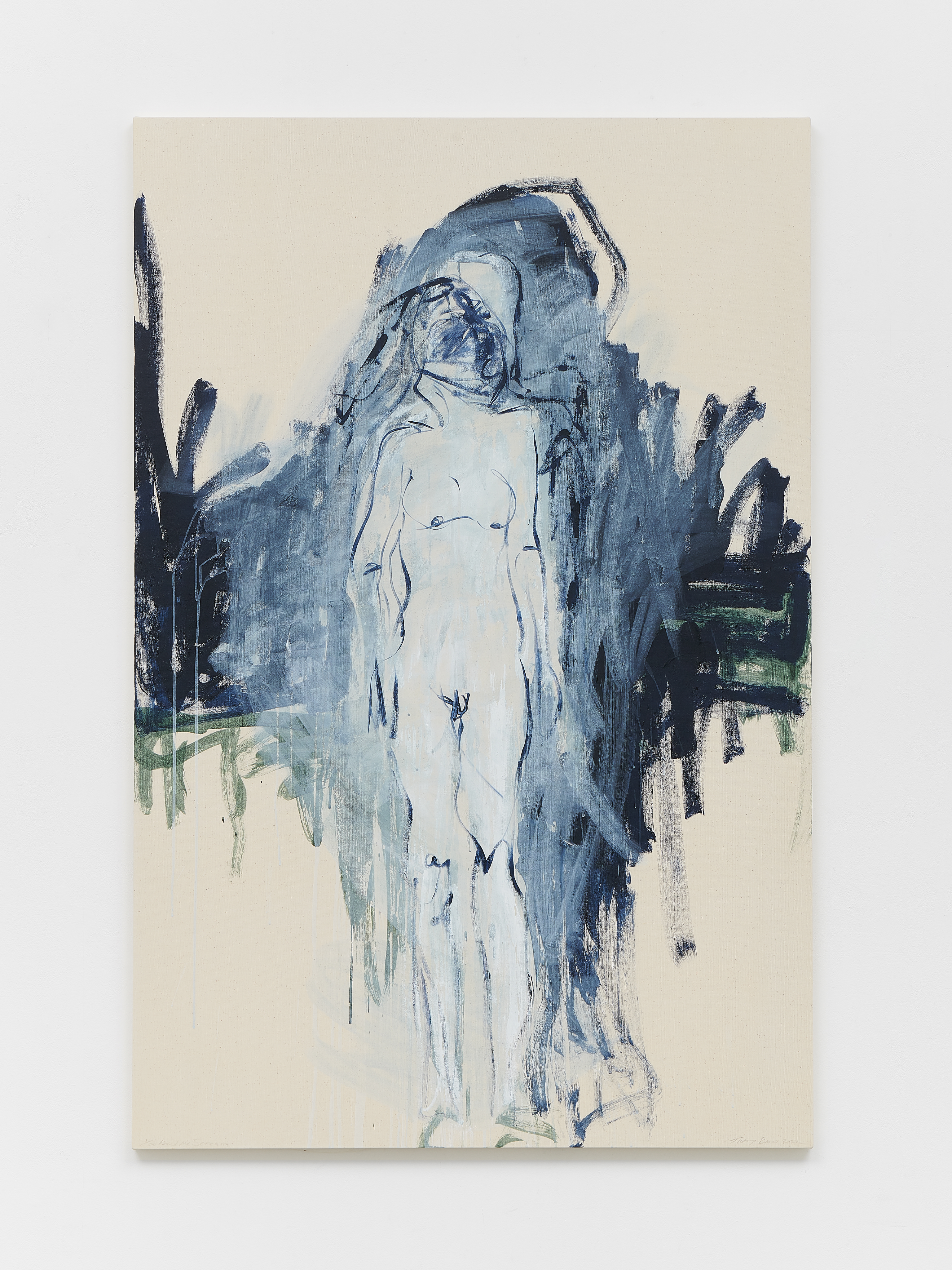 Tracey Emin You heard me Scream 2022 Acrylic on canvas 71 13/16 x 47 5/16 in. (182.4 x 120.2 cm) 72 7/16 x 48 x 1 11/16 in. (184 x 121.9 x 4.3 cm) (framed) © Tracey Emin. All rights reserved, DACS 2024. Photo © White Cube (David Westwood)