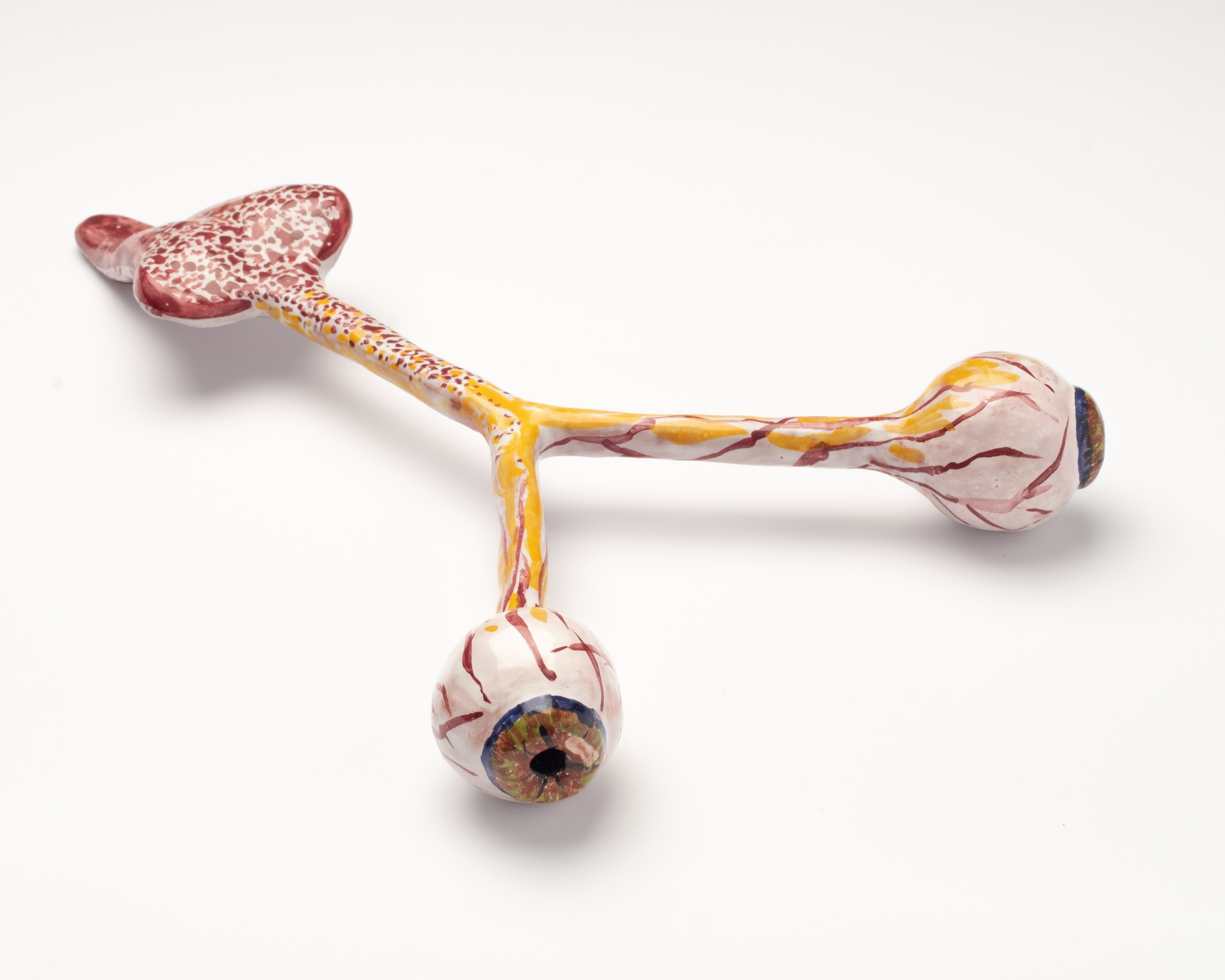 Gabriele Stötzer, Divining Rod – Eyes, Tongue, 1995 ceramic, painted, 26 x 17 cm. Grażyna Kulczyk Collection.